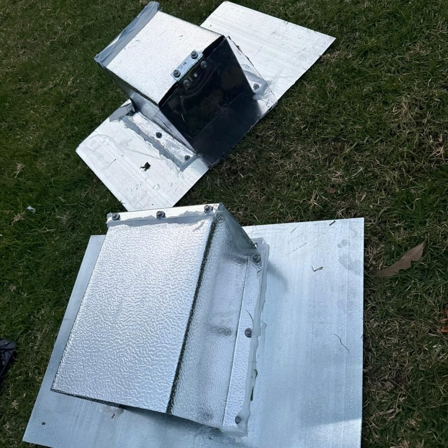 Galvanised steel one-way door units